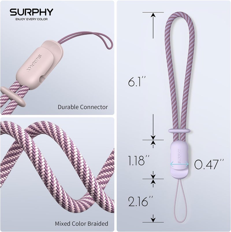 SURPHY 2 Pack Lanyard, Phone Strap, Adjustable with Two-Color Braided - Image 5