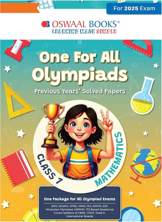 Oswaal One for All Olympiads Previous Year Solved Papers Class 7 Mathematics For 2025 Exam  - Image 1