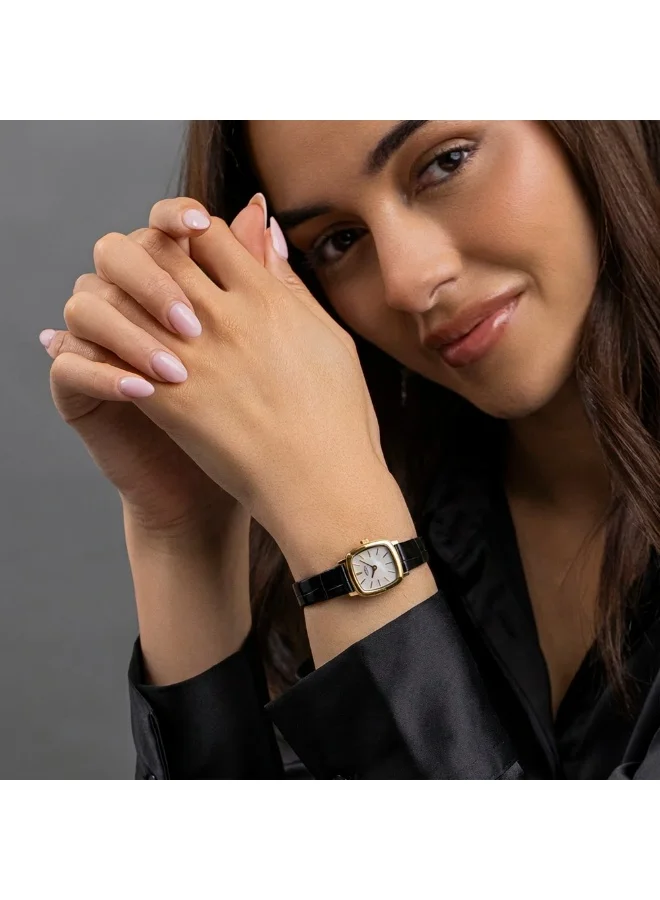 ROTARY  Rotary Ladies Heritage Astoria Mother Of Pearl Gold Plated Black Leather Strap Watch - RLS10046/41 for Women | Best Price UAE