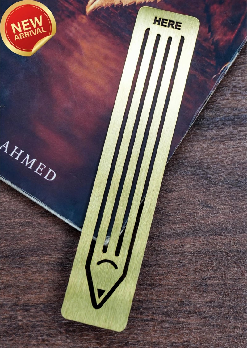 Genesis Arts Stainless Steel Bookmark Gifts | Metallic Pencil Design Bookmarks for BookReaders, Journals, Diaries, Novels Lovers | Birthday Gifting for Friends, Students, Teachers, Girlfriend - Image 1
