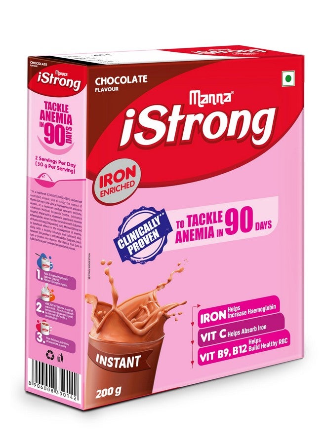 Manna iStrong, Clinically proven to fight Anemia, Nutrition Drink Iron Supplement for Women, Chocolate 200g, Powder - Image 4