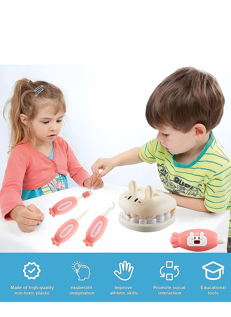 MaBaby Doctor Kit for Kids, 13 Pieces Medical Dentist Educational Toys with Rabbit Carry Case, Pretend Play Doctor Costume Playset for Toddler Boys Girls  - Image 5