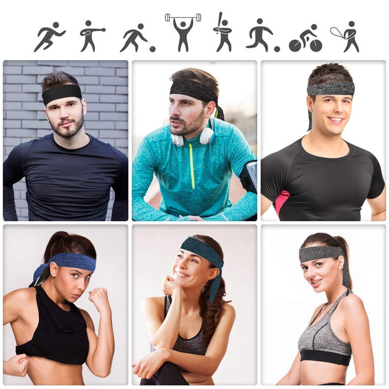 Braylin Headbands for Men, 3-Pack Men's Head-Ties, Breathable Headbands for Tennis, Running, Sweat-Wicking Non Slip - Image 5