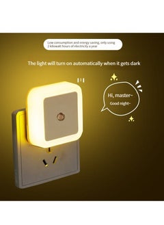 GELESE New square night light plug-in led bedroom light bedside night light socket light mood atmosphere light automatically turns on white at night  - Image 2