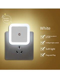 GELESE New square night light plug-in led bedroom light bedside night light socket light mood atmosphere light automatically turns on white at night  - Image 1