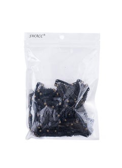 SWACC SWACC 100 Pcs U Shape Metailic Snap Clips ins for Hair Extension Hairpiece DIY Snap-Comb Wig Clips with Rubber (Black, General U Shape 6 Holes)  - Image 5