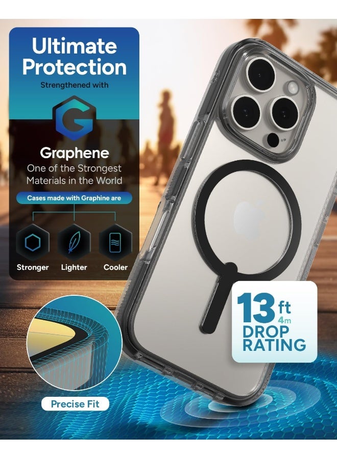 ZAGG Santa Cruz Snap Graphene-Reinforced Case MagSafe Compatible, Anti-Yellowing, Scratch-Resistant, Slim Design, Shockproof Phone Back Cover (16 Pro) Black - Image 4