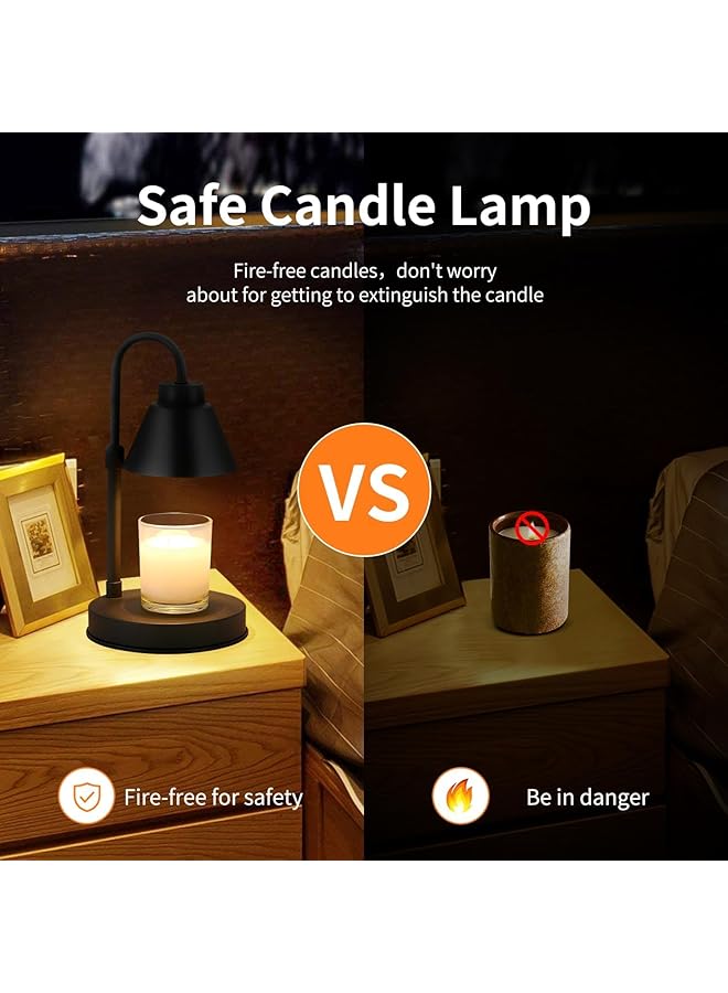 يو-هومي مصباح تدفئة الشموع مع مؤقت باهت وارتفاع قابل للتعديل ومصباح تدفئة الشمع مع 2 لمبة لديكور غرفة النوم وغرفة المعيشة ومصابيح الشموع - Image 4