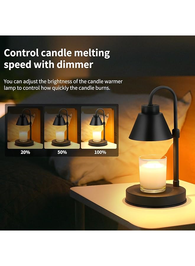 يو-هومي مصباح تدفئة الشموع مع مؤقت باهت وارتفاع قابل للتعديل ومصباح تدفئة الشمع مع 2 لمبة لديكور غرفة النوم وغرفة المعيشة ومصابيح الشموع - Image 3
