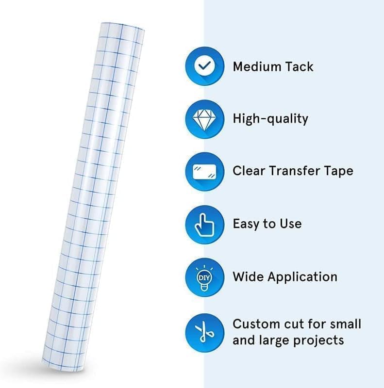ARS Clear Vinyl Transfer Tape Roll, 30x500cm Medium Tack Vinyl Transfer Tape 5 Mil Clear Transfer Paper for Decals, Signs, Windows, Stickers - Image 5