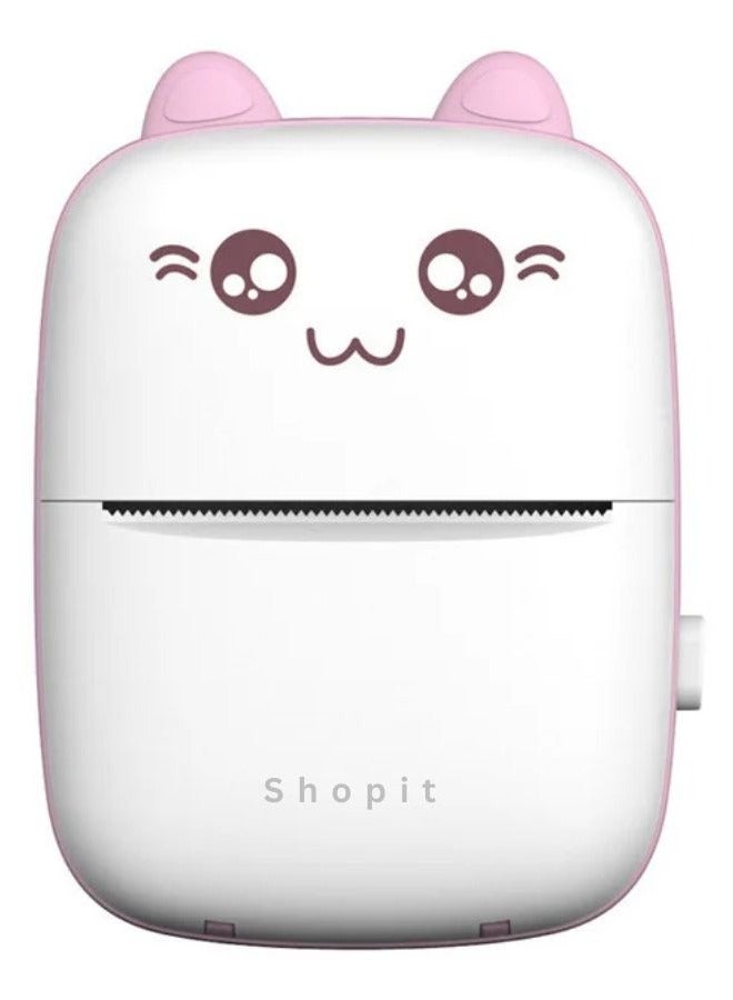 Shopit Mini Thermal Printer,Bluetooth Labler Maker, Portable Sticker Printer for Printing Photos, Sticky Notes, Lists Pink/White - Image 1