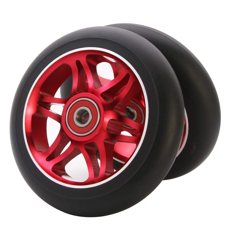 ZFIRST 2Pcs 110mm Pro Scooter Wheels with ABEC 9 Bearings Fit for MGPRazorLucky EnvyVokul Pro Scooters Replacement Wheels ARed