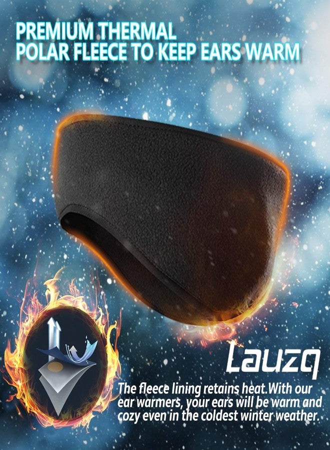 Lauzq Fleece Ear Warmers/Muffs Headband for Men & Women & Kids Perfect for Cycling Skiing Workout Yoga Running & Riding Motorcycle in Winter - Stay Warm & Performance Stretch - Image 5