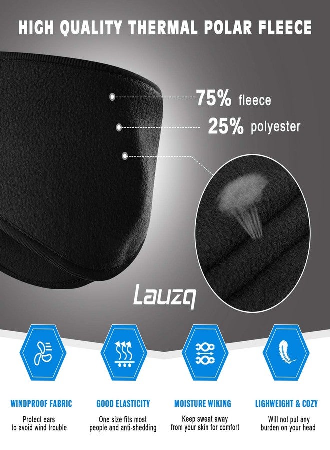 Lauzq Fleece Ear Warmers/Muffs Headband for Men & Women & Kids Perfect for Cycling Skiing Workout Yoga Running & Riding Motorcycle in Winter - Stay Warm & Performance Stretch - Image 4
