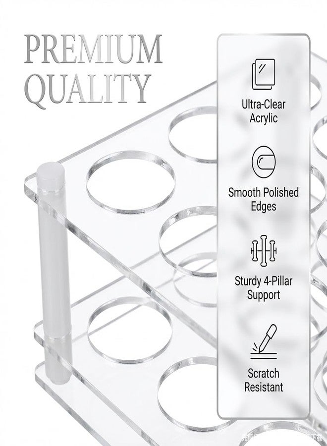 BOXIN 12Slots Roller Bottles Holder, Perfect Vertically Hold For Essential Oils Rollers, Great Oils Display Holder Roller Bottles Storage Shelf Organizer,Hole Diameter 2.3cm/0.9inch,Acrylic,DIY - Image 3