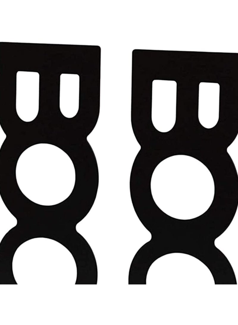 SYOSI Bookend Frame, Retro Organized Creative Lightweight Frame Creative Bookends Frame Organized for School Library Home 2pcs Black - Image 2