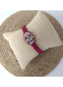 HD Marketim Skull Burgundy Bracelet Uğur Şanş Macrame Thread Bracelet Adjustable Bracelet Women Girls Jewelry  - Image 1