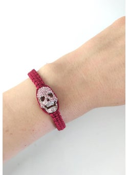 HD Marketim Skull Burgundy Bracelet Uğur Şanş Macrame Thread Bracelet Adjustable Bracelet Women Girls Jewelry  - Image 2