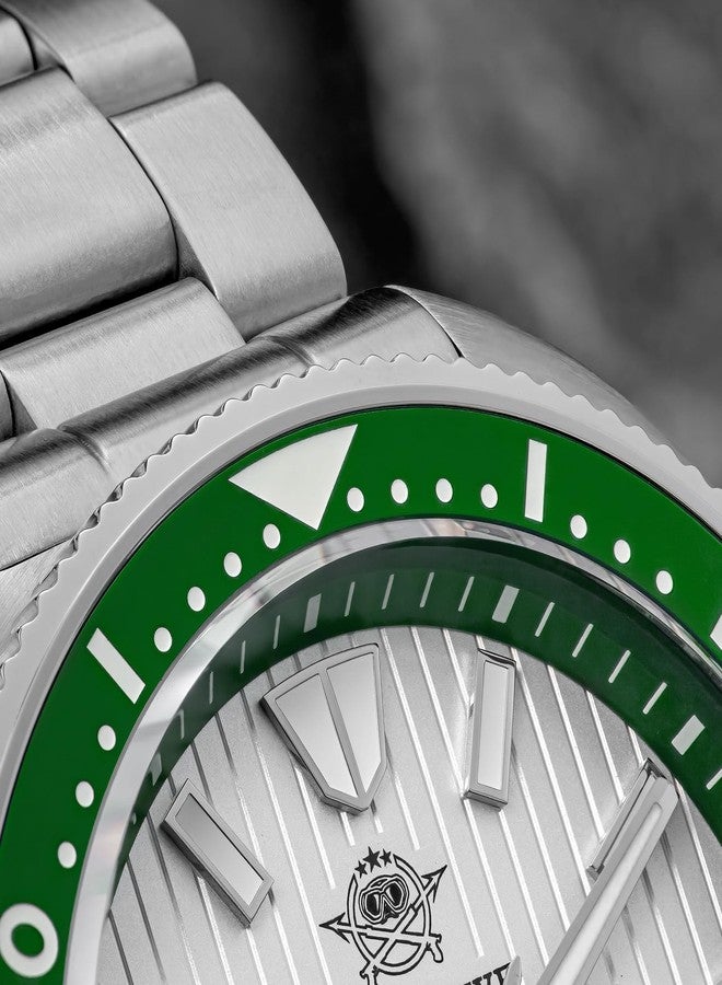 ADDIESDIVE Thin 12 MM Dive Watches for Men Sapphire Crystal Waterproof 200 M Date Display Ceramic Bezel Quartz Analog Diver Watch, AD2507 whitegreen - Image 5