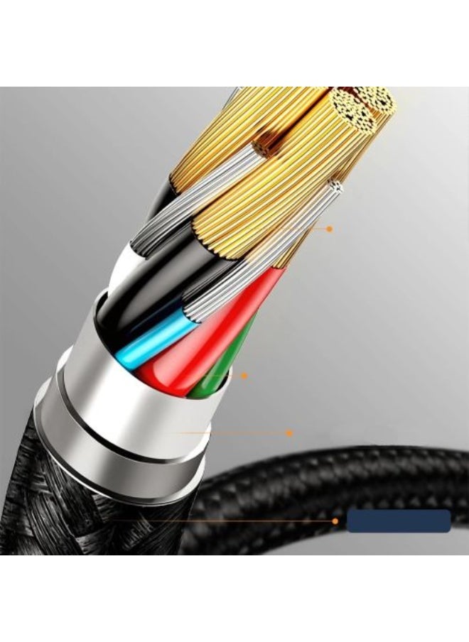 GO-DES Go-Des - Dual USB-C 3 in 1 Fast Cable Nylon Braided - 1200MM (GD-UC801)  - Image 2