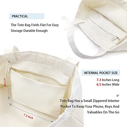 ZHANTUONE Nurse life Funny Canvas Large Shopping Capacity Grocery Tote Bag, Reusable with Zipper Inner Pockets, Appreciation Gifts for Nursing Nurse, Registered Nurse Medical Workers Nurses Week - Image 5