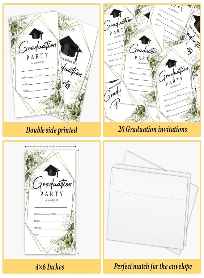 AWDSTN دعوات تخرج من AWDSTN Greenery مع أظرف، 20 مجموعة من إعلانات التخرج، دعوات لحفلات التخرج 2025 للجامعات والمدارس الإعدادية والماجستير -06 - Image 4