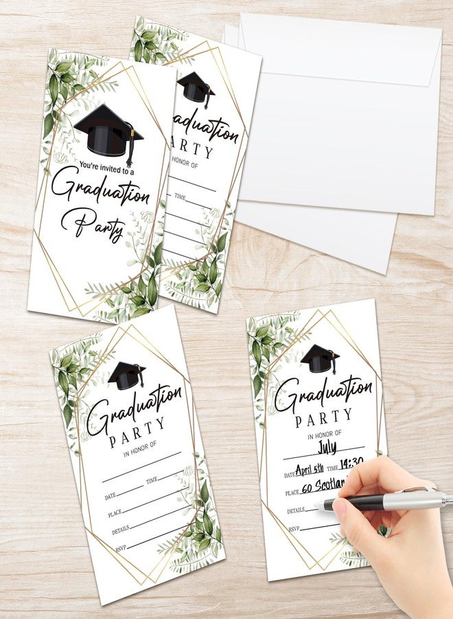 AWDSTN دعوات تخرج من AWDSTN Greenery مع أظرف، 20 مجموعة من إعلانات التخرج، دعوات لحفلات التخرج 2025 للجامعات والمدارس الإعدادية والماجستير -06 - Image 3