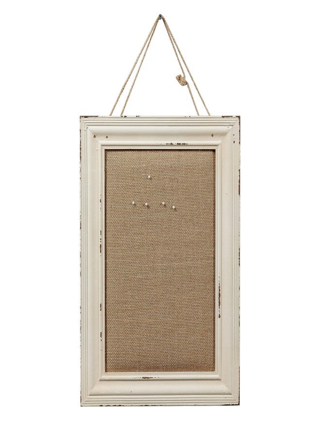 Sofe Cute Linen Small Bulletin Board, 15.7×12 Inches White Decorative Cork Boards for Walls with Frame, Wood Vision Board Farmhouse Pin Board for Home Office School, Rustic Memo Board Display Photo - Image 2