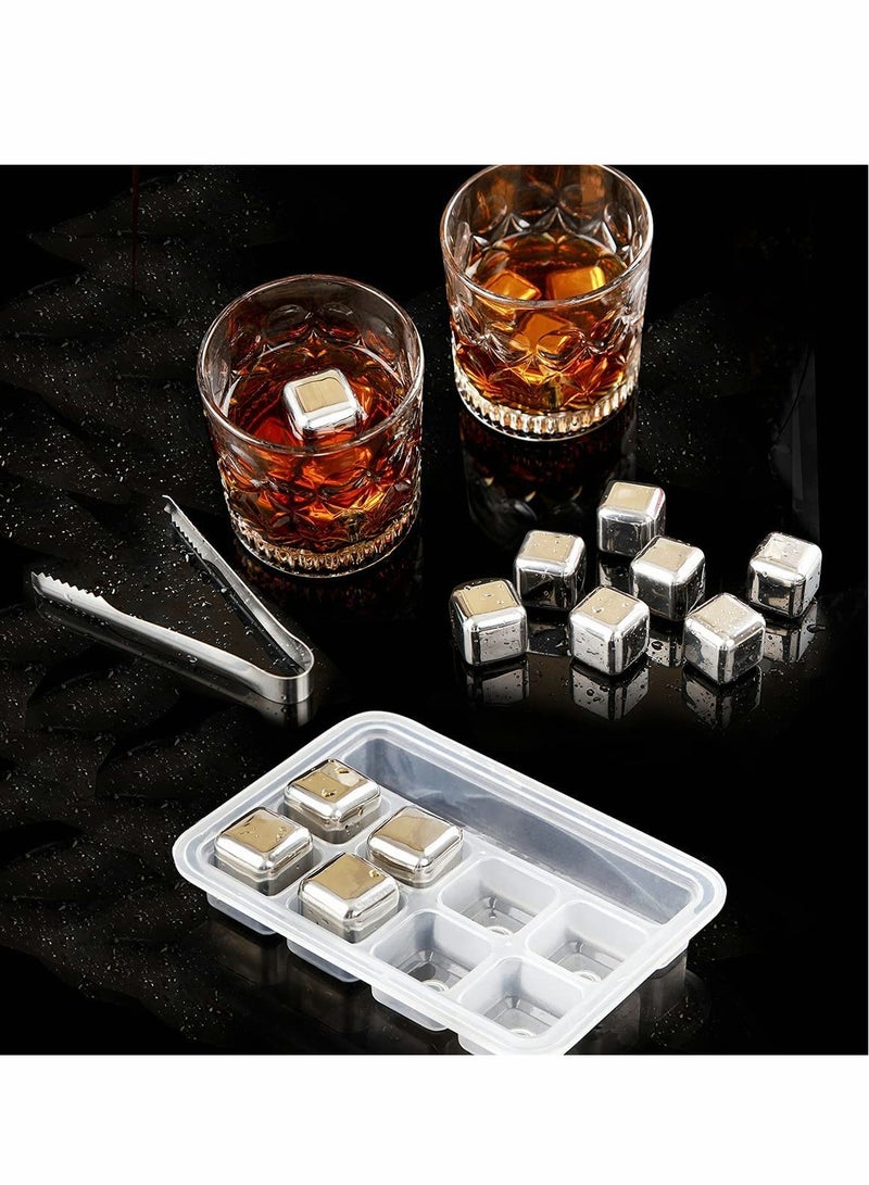KASTWAVE مكعبات الثلج أحجار الويسكي – أحجار ويسكي من الفولاذ المقاوم للصدأ قابلة لإعادة الاستخدام – أحجار التبريد لمشروبك المفضل – حجارة معدنية سهلة الاستخدام مثالية لويسكي سكوتش بوربون والويسكي الأيرلندي - Image 4