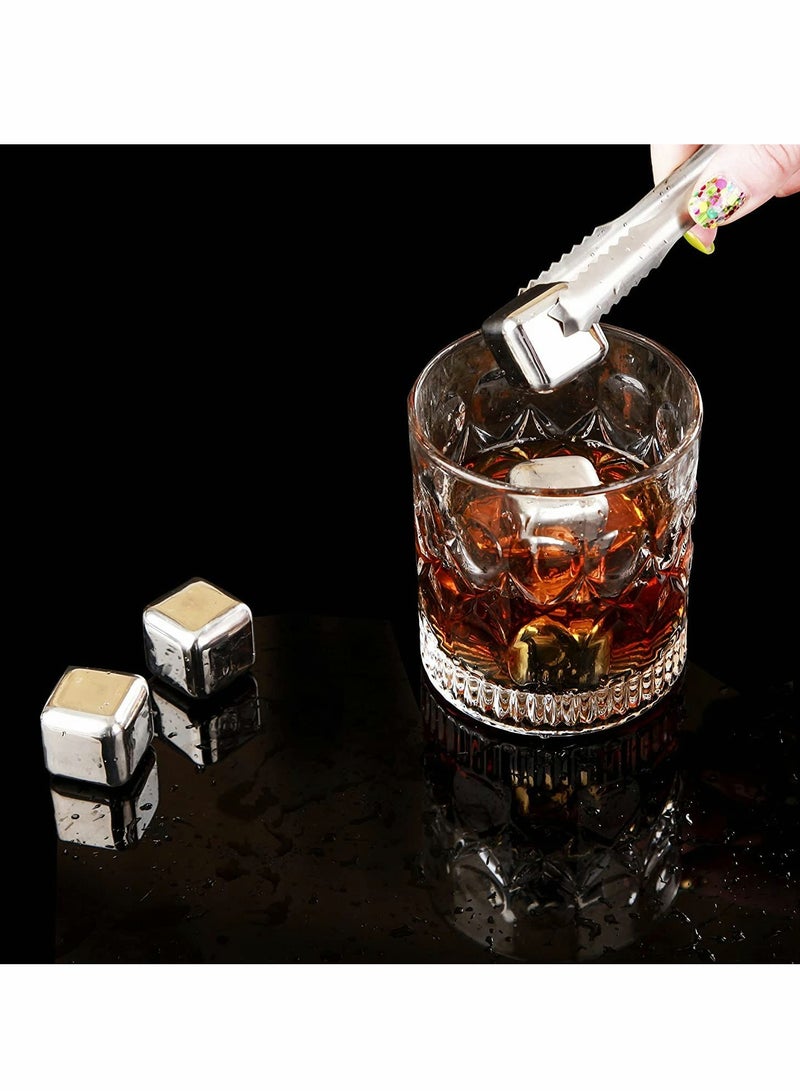KASTWAVE مكعبات الثلج أحجار الويسكي – أحجار ويسكي من الفولاذ المقاوم للصدأ قابلة لإعادة الاستخدام – أحجار التبريد لمشروبك المفضل – حجارة معدنية سهلة الاستخدام مثالية لويسكي سكوتش بوربون والويسكي الأيرلندي - Image 5