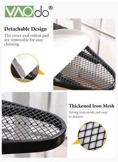VAOdo Full Size Ironing Board with Small Ironing Board, Full Metal Construction Iron Board, Removable Heat & Scorch Resistant Fabric, Cord Holder, Anti-Skid Feet, Adjustable Tabletop  - Image 3