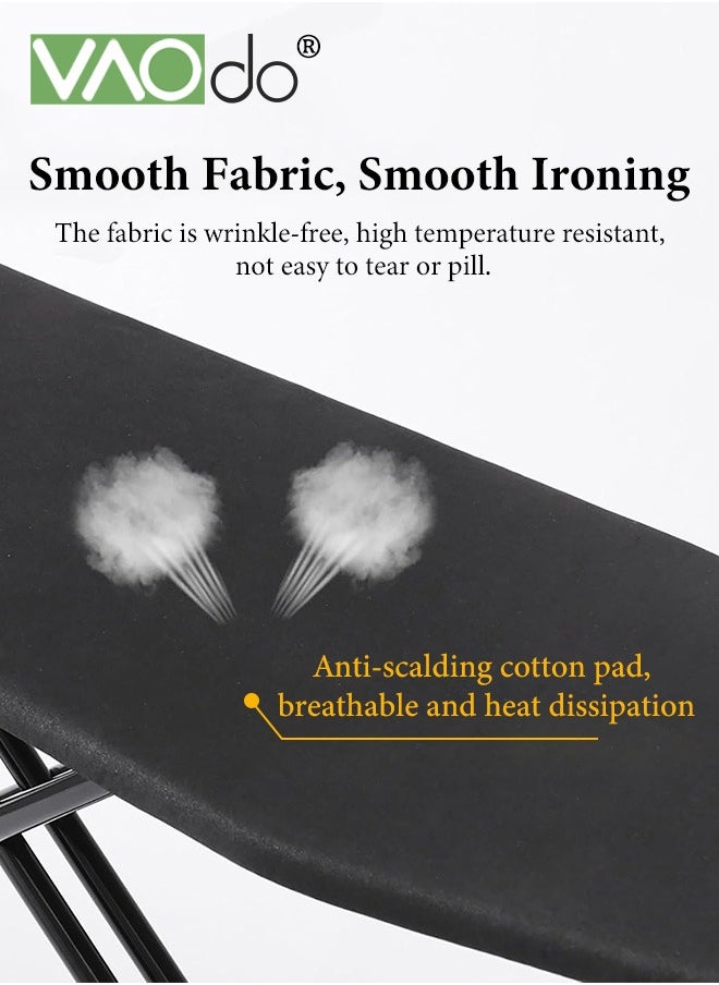 VAOdo Full Size Ironing Board with Small Ironing Board, Full Metal Construction Iron Board, Removable Heat & Scorch Resistant Fabric, Cord Holder, Anti-Skid Feet, Adjustable Tabletop  - Image 5