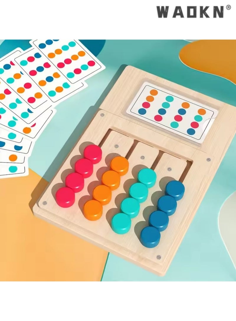 دبليو أيه أو كي أن مونتيسوري خشبية اللون والشكل مطابقة التعلم المعرفي لعبة المجلس في وقت مبكر لتحفيز الدماغ للأطفال التفكير المنطقي لعبة التنمية - Image 2
