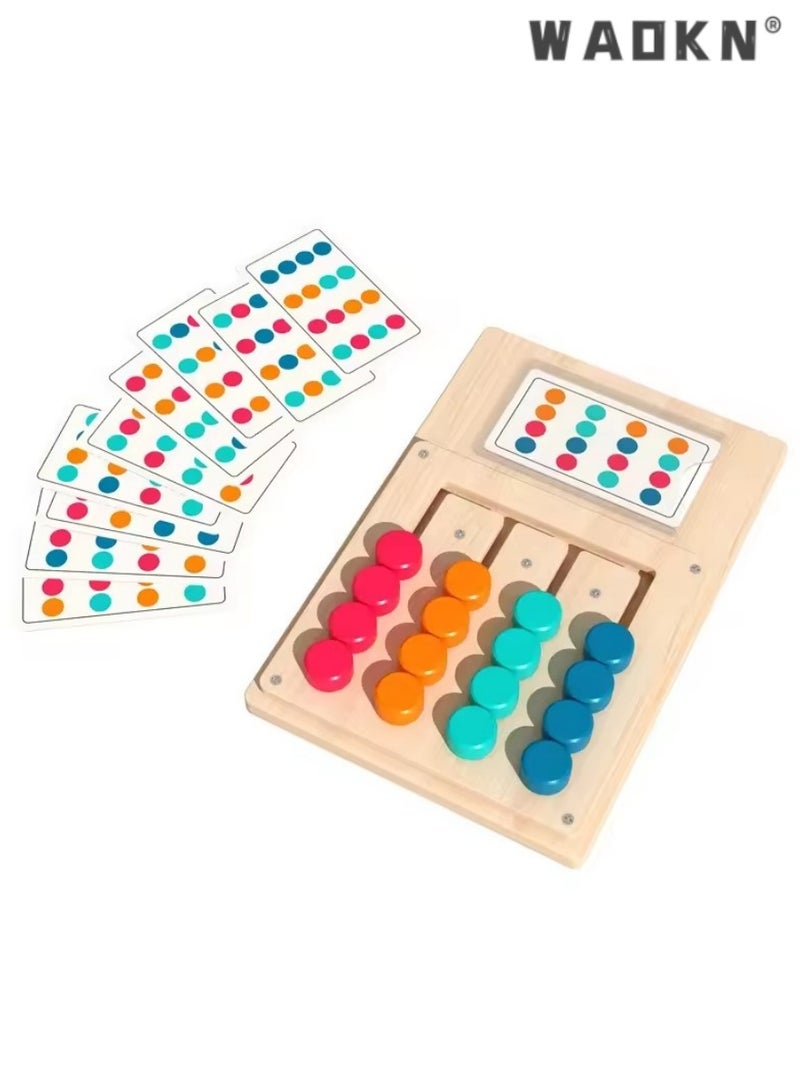 دبليو أيه أو كي أن مونتيسوري خشبية اللون والشكل مطابقة التعلم المعرفي لعبة المجلس في وقت مبكر لتحفيز الدماغ للأطفال التفكير المنطقي لعبة التنمية - Image 5