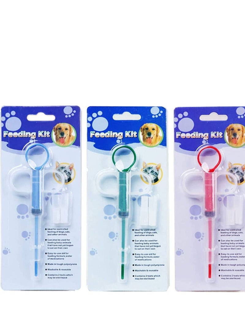 SYOSI دافق حبوب الحيوانات الأليفة 3 عبوات مجموعة أدوات تغذية الحيوانات الأليفة للحيوانات الأليفة القطط والكلاب موزع حبوب مدفع دافق الحيوانات الأليفة دواء الحيوانات الأليفة أداة تغذية طبية للكلاب والقطط والحيوانات الصغيرة - Image 1