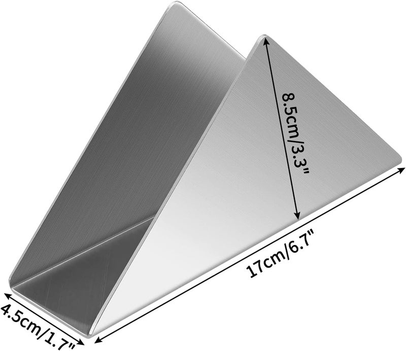 luvtree 2 Pieces Silver Stainless Steel 304 Napkin Holder Modern Triangle Cocktail Napkin Dispenser Organizer for Kitchen Countertops Dinner Tables Picnic Tables - Image 5