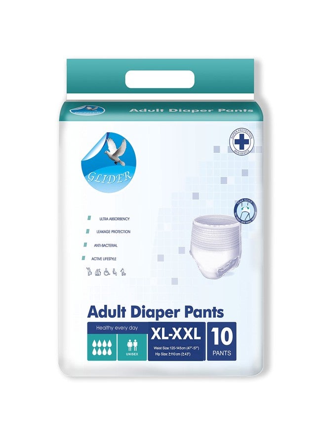 جلايدر حفاضات غلايدر للكبار مقاس XL-XXL | امتصاص فائق وحماية ليلية | تصميم مريح وقابل للتمدد | للجنسين | 120-145 سم (47-57 بوصة) | (عبوة من 1 - 10 قطع) - Image 1