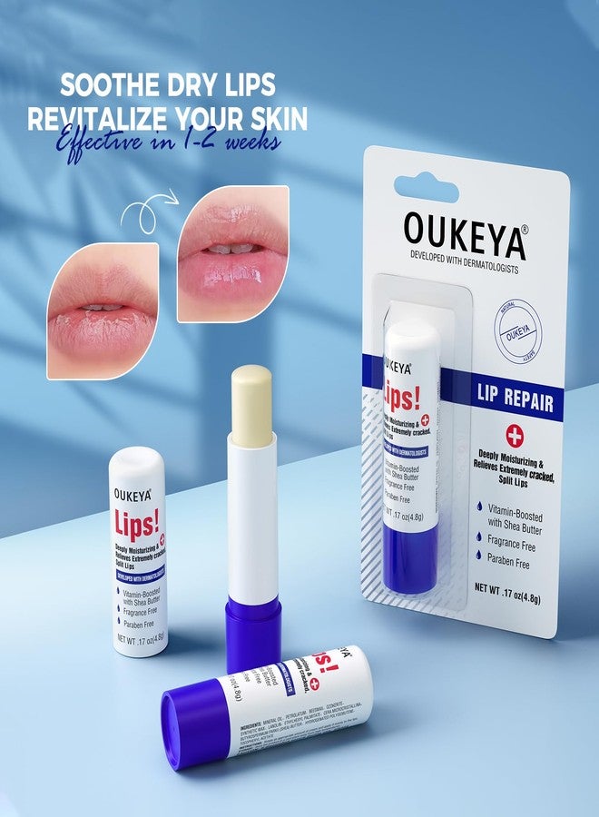 OUKEYA Medicated Lip Balm Hydrating w/Petrolatum, Shea Butter, Beeswax, 100% Natural Ingredients, Organic Lip Butter Balm & Moisturizers Lip Repair For Dry Cracked Lips Overnight Lip Treatment, 2PCS - Image 5