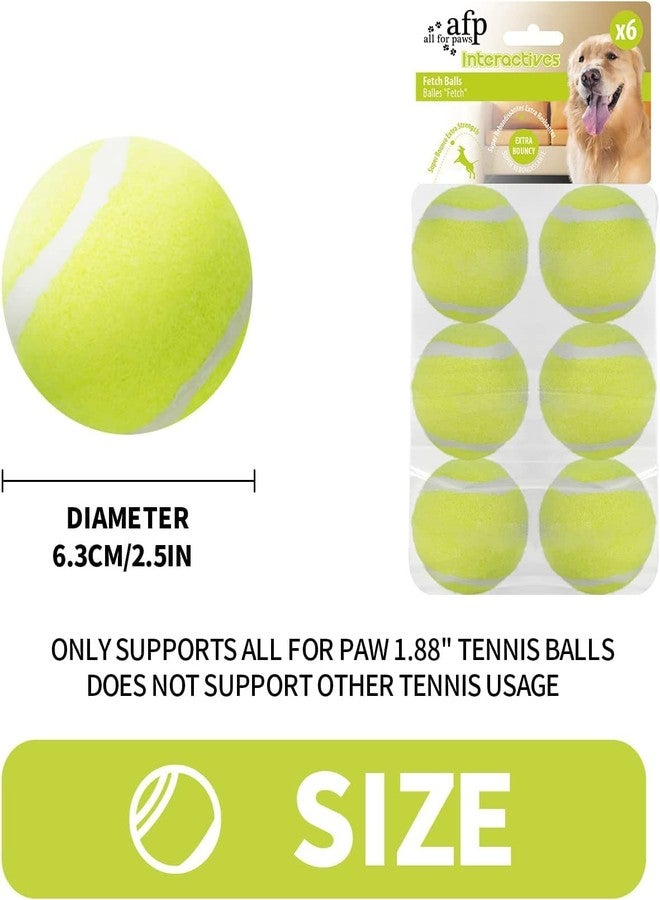 ALL FOR PAWS 2.5-inch Tennis Balls for Dogs, Fetch Toys for Medium Large Dogs, Bouncy & Durable Tennis Balls for Ball Launcher Toy, 6 Pack Fetch Toy for Outdoor Play - Image 2