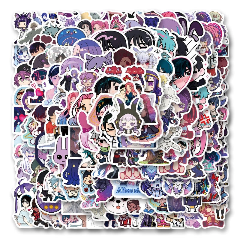 BLCAFEE 150pcs Alien Stage Aesthetics Cartoon Waterproof Vinyl Stickers for Water Bottles Laptop Suitcase for Birthday Party Supplies Halloween Decoration Favors - Image 1