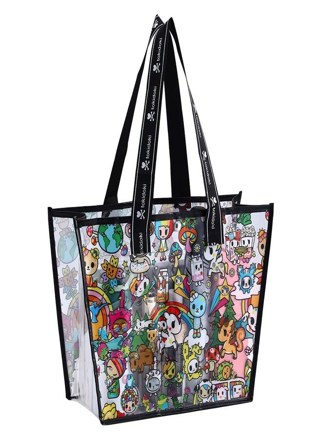 Tokidoki LargeClear Tote Bag, Cute Clear Shoulder Bags PVC Handbag with Metal Button for Work, Concert and Sports, Travel(Colorful2) - Image 1