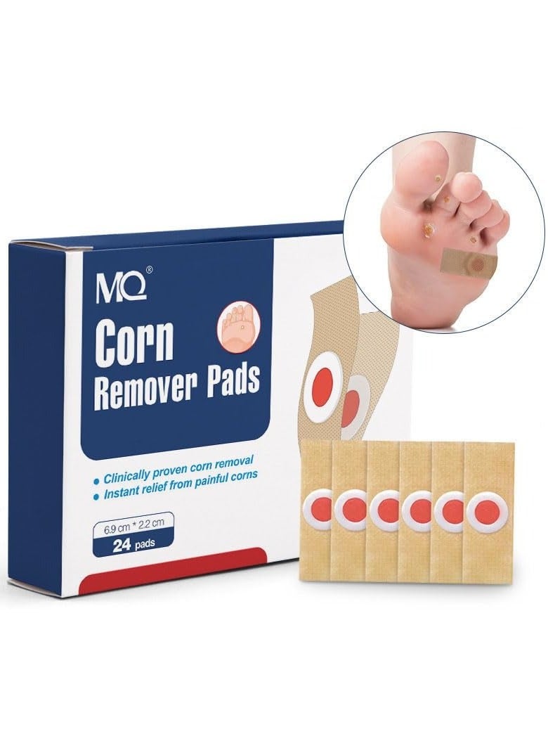 MQ 24 Pack Corn Remover Pads, Corn & Callus Removal for Feet, Corn Removal Plaster with Hole, Say Goodbye to Corns and Calluses, Skin Exfoliation and Repair, Revitalized Foot Health - Image 1