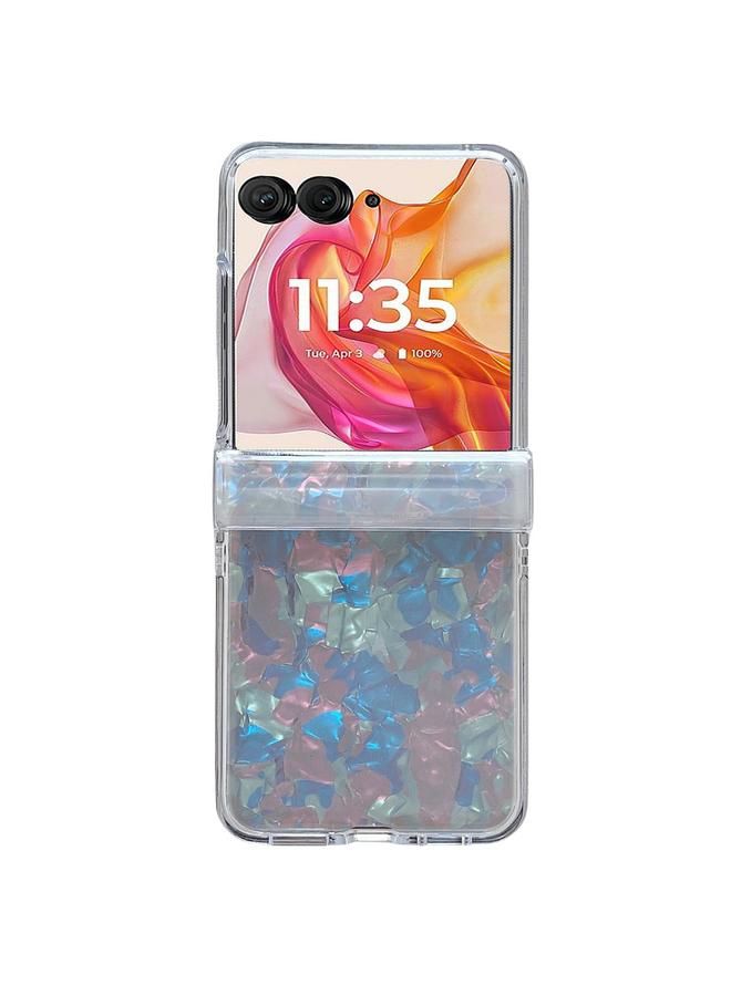 Case For Motorola Razr 40 Ultra Three-piece Set Pearlescent Shell Texture Phone Case