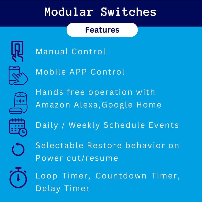 smarteefi Touch 4 Port WiFi Smart Switch, Execute Schedule Even if no Internet, Compatible with Alexa/Google Home (Black) - Image 5