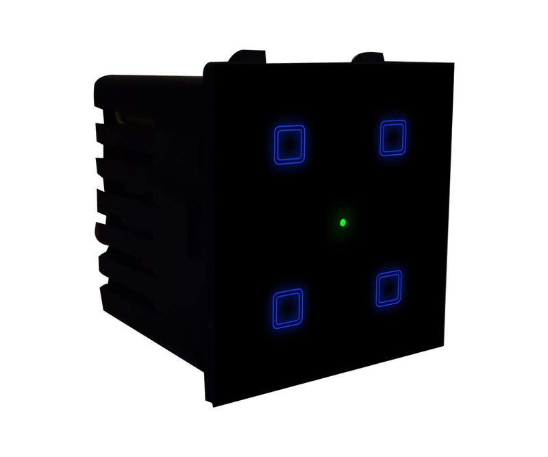 smarteefi Touch 4 Port WiFi Smart Switch, Execute Schedule Even if no Internet, Compatible with Alexa/Google Home (Black) - Image 1