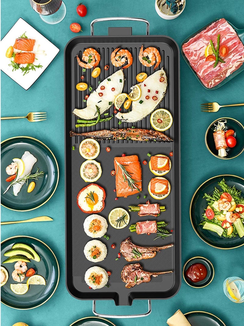 Olpad Korean BBQ Grill Electric Griddle Smokeless Non-Stick Indoor Grilled Meat Baking Hotplate Teppanyaki Household Outdoor - Image 3