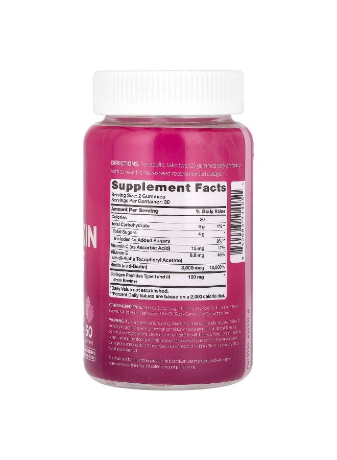 Pink, Beautiful, Hair, Skin & Nails + Collagen, Natural Strawberry, 60 Gummies (Packaging may vary) - Image 2
