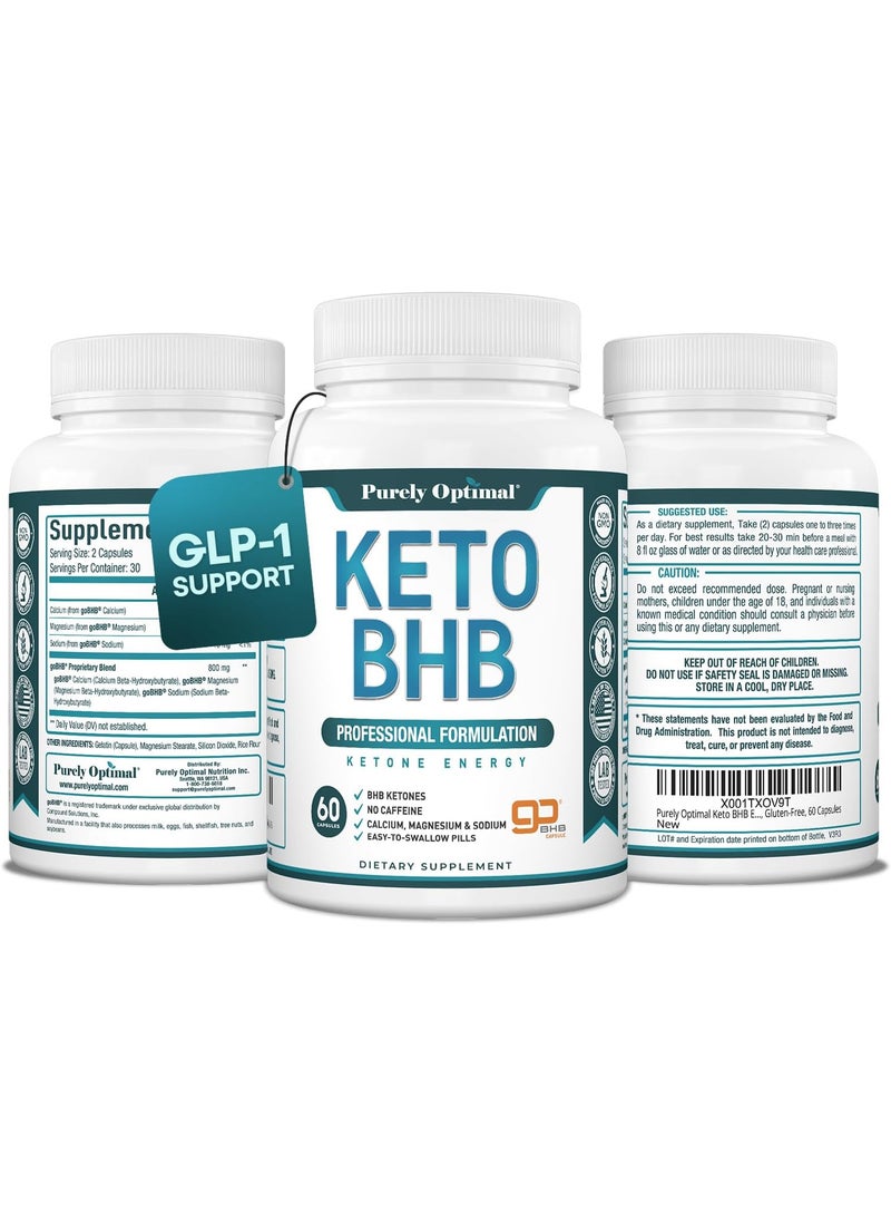 Purely Optimal Keto BHB Exogenous Ketone Capsules, 60 Count - Image 2
