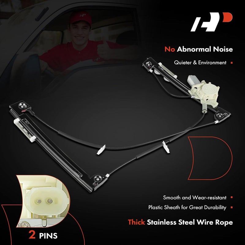 A-Premium Electric Power Window Regulator with Motor for Mini Cooper 2002-2005 Front Right Passenger Side - Image 5