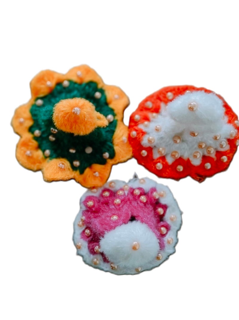 A & S Ventures Laddu Gopal Woolen & Winter Dress of Lord Krishna Ladoo Gopal ji Shri Krishna ji Bal Gopal Ji - Mix Color Heavy & Designer with Cap (Size 2-3 No,Pack of 4 pc) - Image 4